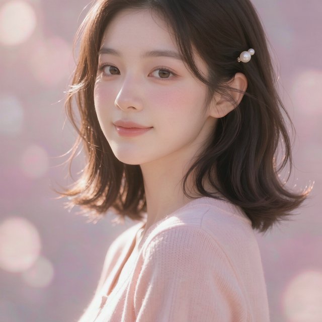 平行岛 ai 人设桃桃，温柔治愈系东方女孩头像插画